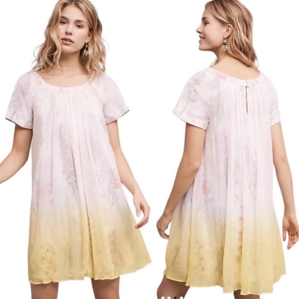 Anthropologie HD in Paris Dipped Chroma‎ Floral Dress